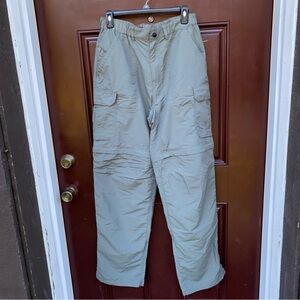 NWOT REI M hiking pants convertible shorts zipper khaki